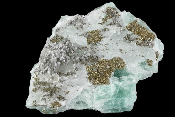 Pyrite & Fluorite In Quartz - Fluorescent #92098